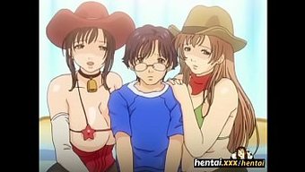 卡通三人行,大自然的巨乳美女和书呆子